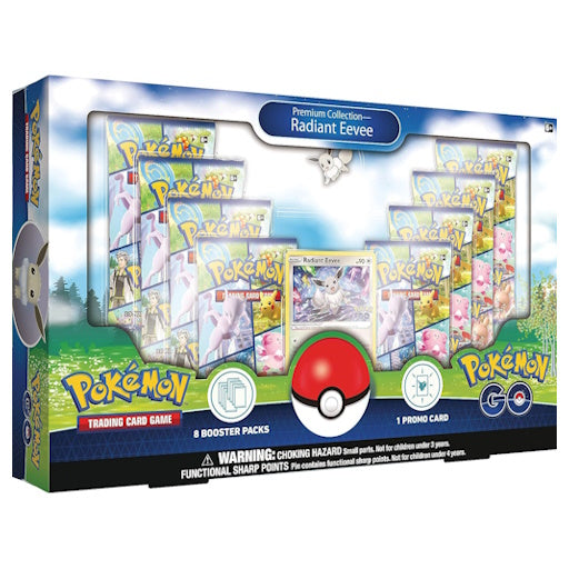 Pokémon TCG: GO Premium Collection - Radiant Eevee (1 Foil Promo Card, 1 Deluxe Pin & 8 Booster Packs)